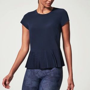 SPANX - Yes, Pleats! Tee - SZ: XS - Midnight Navy